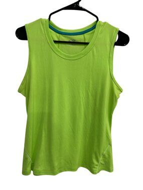 C9 Champion Womens Neon Green Active Sleeveless Tank Top Sz L Cybercore Techwear